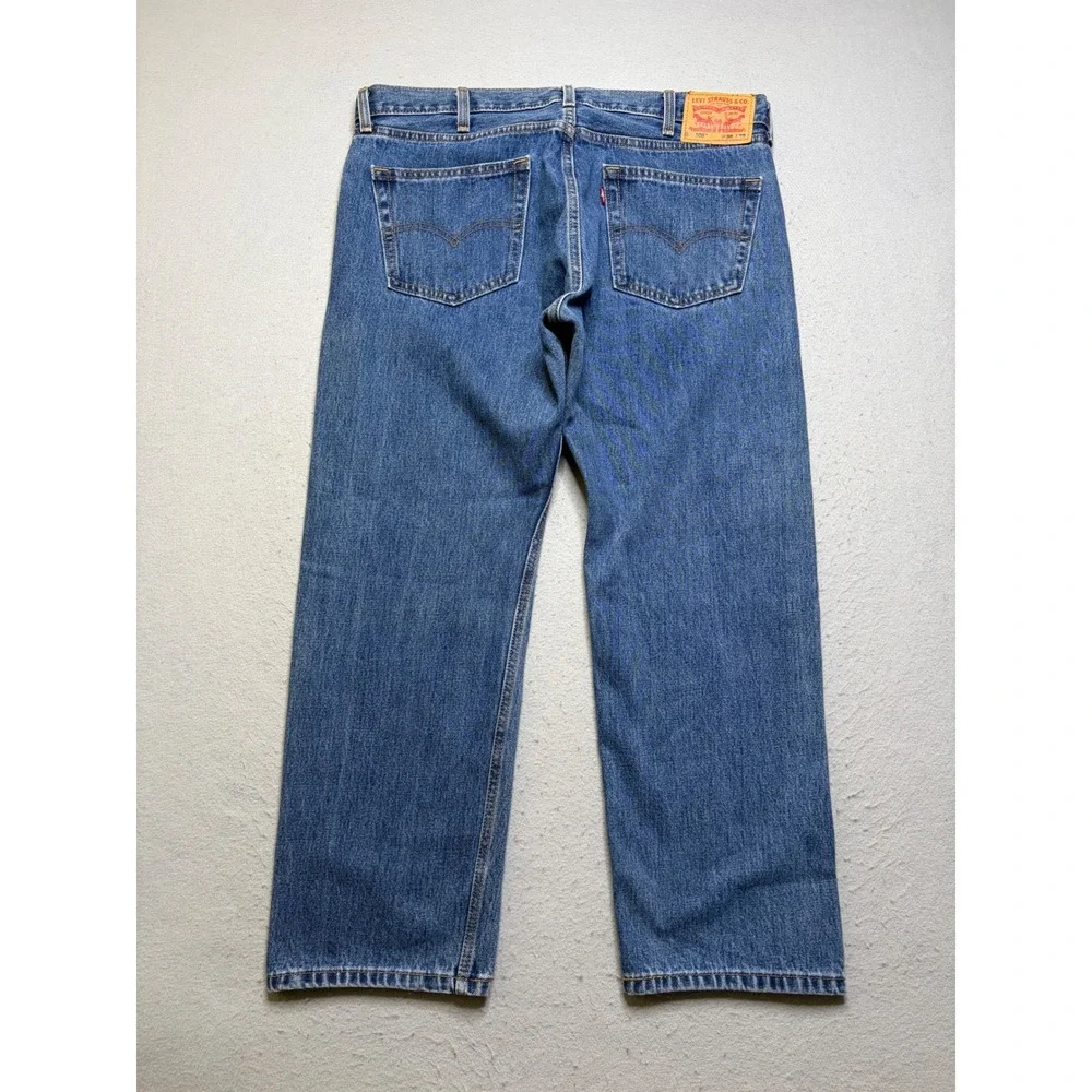 Levi's 505 Jeans Mens 38x29 Blue Regular Fit Straight Leg Denim Pants